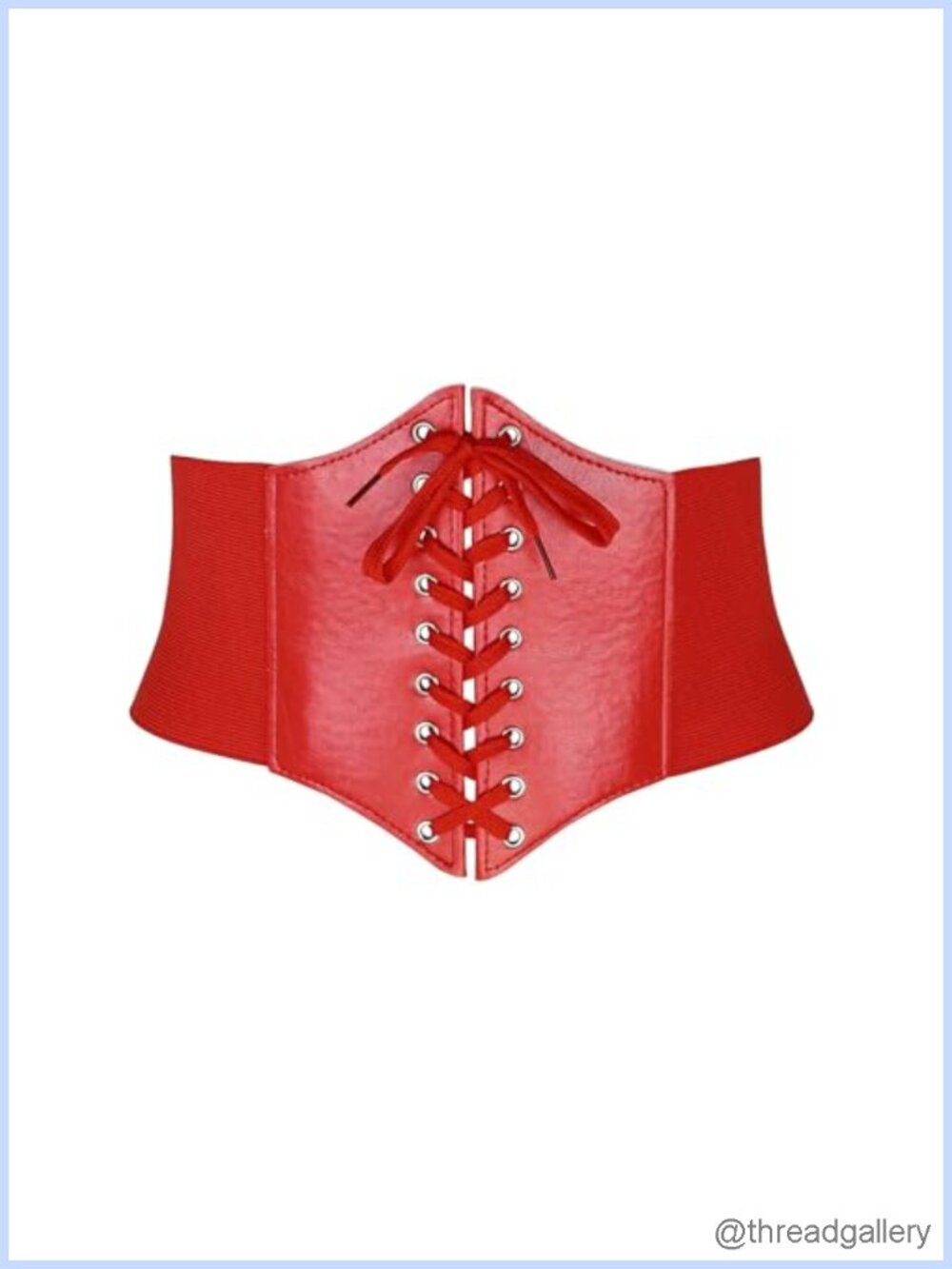 PU Leather Elastic Corset Belt Lace-Up Waist Belt for Dresses Cosplay